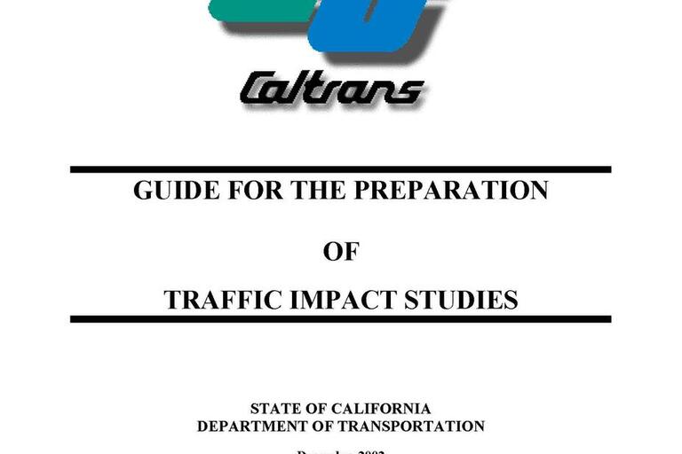 Cover of Caltrans' Guide for the Preparation of Traffic Impact Studies 