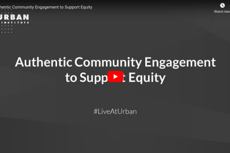 Screenshot of YouTube video from Urban Institute