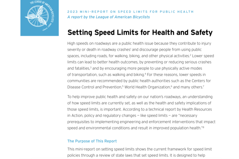 Cover of the Setting Speed Limits for Health and Safety report