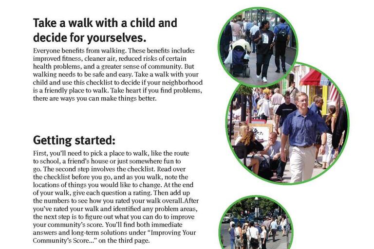 Cover of SCAG's Community Walkability Checklist