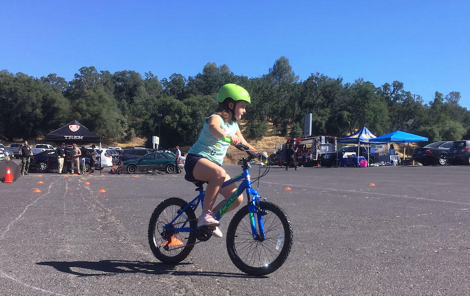 Young girl at a bike rodeo