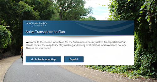 Sacramento County Active Transportation Plan Input Map