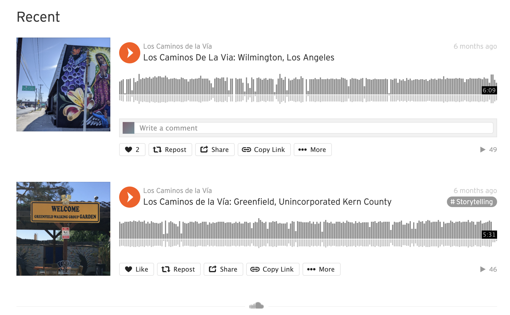 Soundcloud page for the Radionovelas created for the Comunidades Activas y Seguras Program