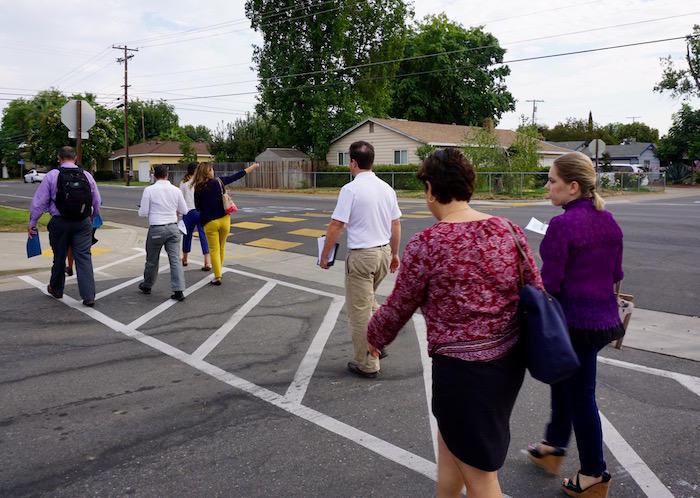 Participants in safe routes to school workshop on walk assessment in Rancho Cordova