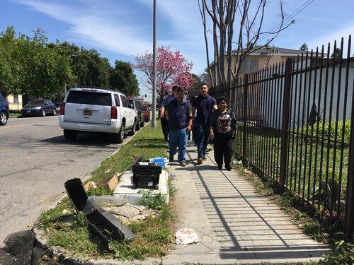 Maria Gurubel leading the pack during the walking assessment at the Watts CPBST Site Visit.