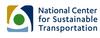 Logo on white background with National Center for Sustainable Transportation in dark blue to the right and a square with a green inner circle and light orange, blue and green swirls around it to the left