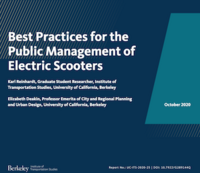 Cover of Best Practices for the Public Management of Electric Scooters report