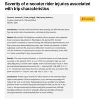 Severity of e-scooter rider injuries associated with trip characteristics