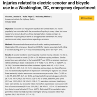Injuries related to electric scooter and bicycle use in a Washington, DC, emergency department