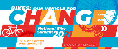 Banner graphic for the National Bike Summit 2021
