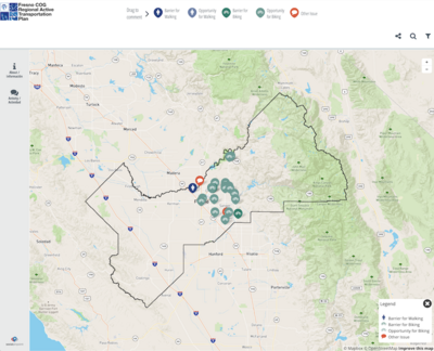 Screenshot of the Fresno County Regional ATP Interactive Map