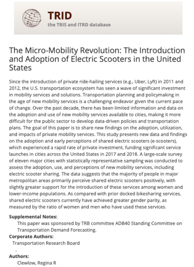 The Micromobility Revolution